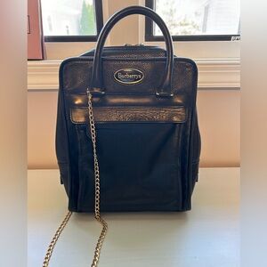 Vintage Burberry leather travel bag